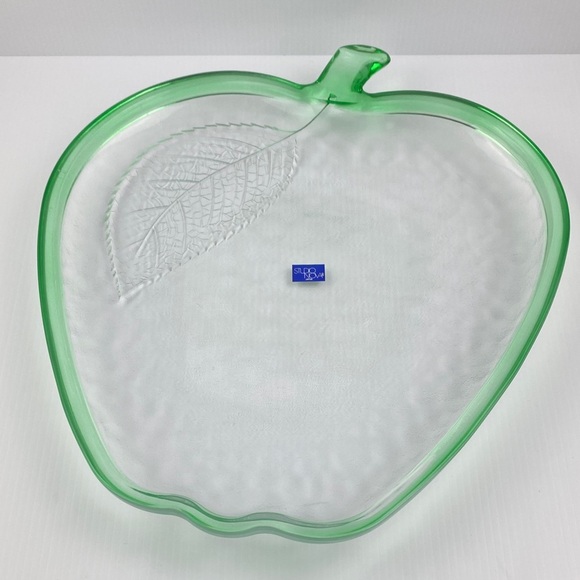 Studio Nova Glass Platter Green Apple Pattern 16 inches - Picture 5 of 13